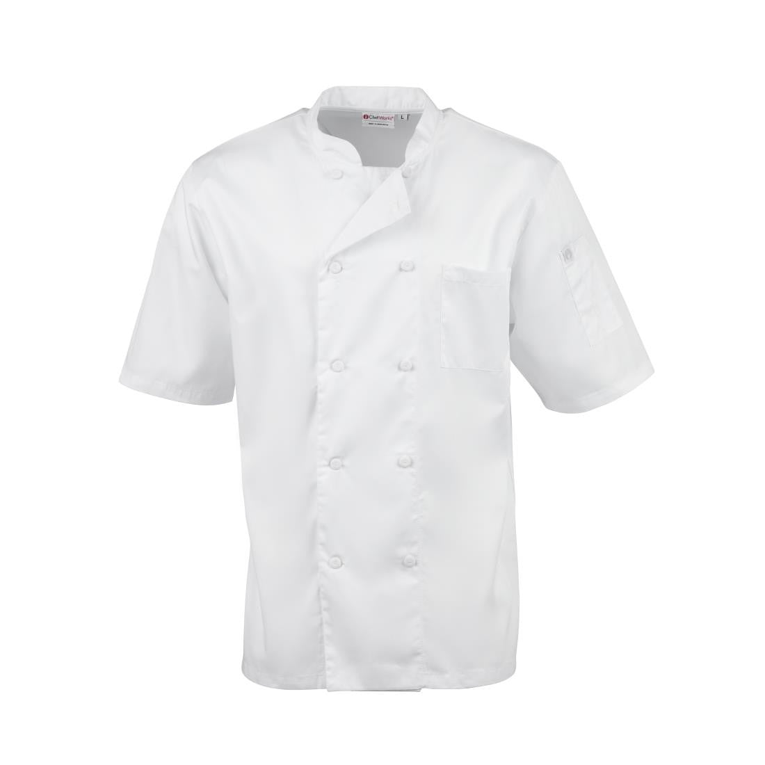 Chefs Works Montreal Cool Vent Unisex Short Sleeve Chefs Jacket White M A914-M