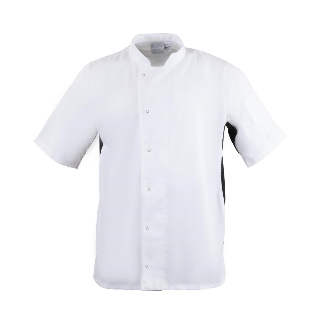 Whites Nevada Unisex Chefs Jacket Short Sleeve Black and White M A928-M