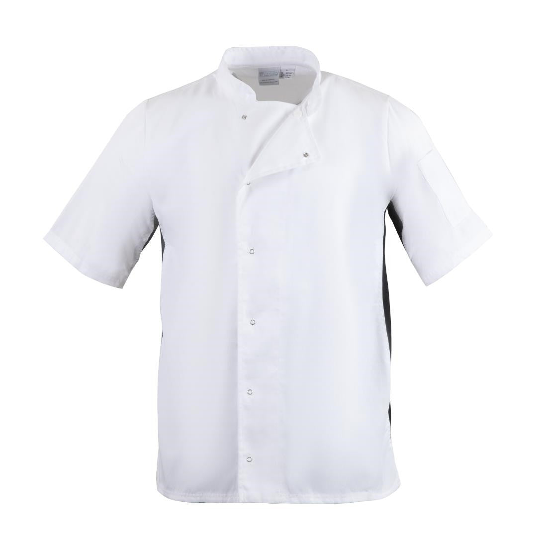Whites Nevada Unisex Chefs Jacket Short Sleeve Black and White S A928-S