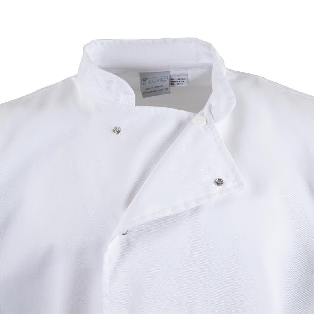 Whites Nevada Unisex Chefs Jacket Short Sleeve Black and White S A928-S