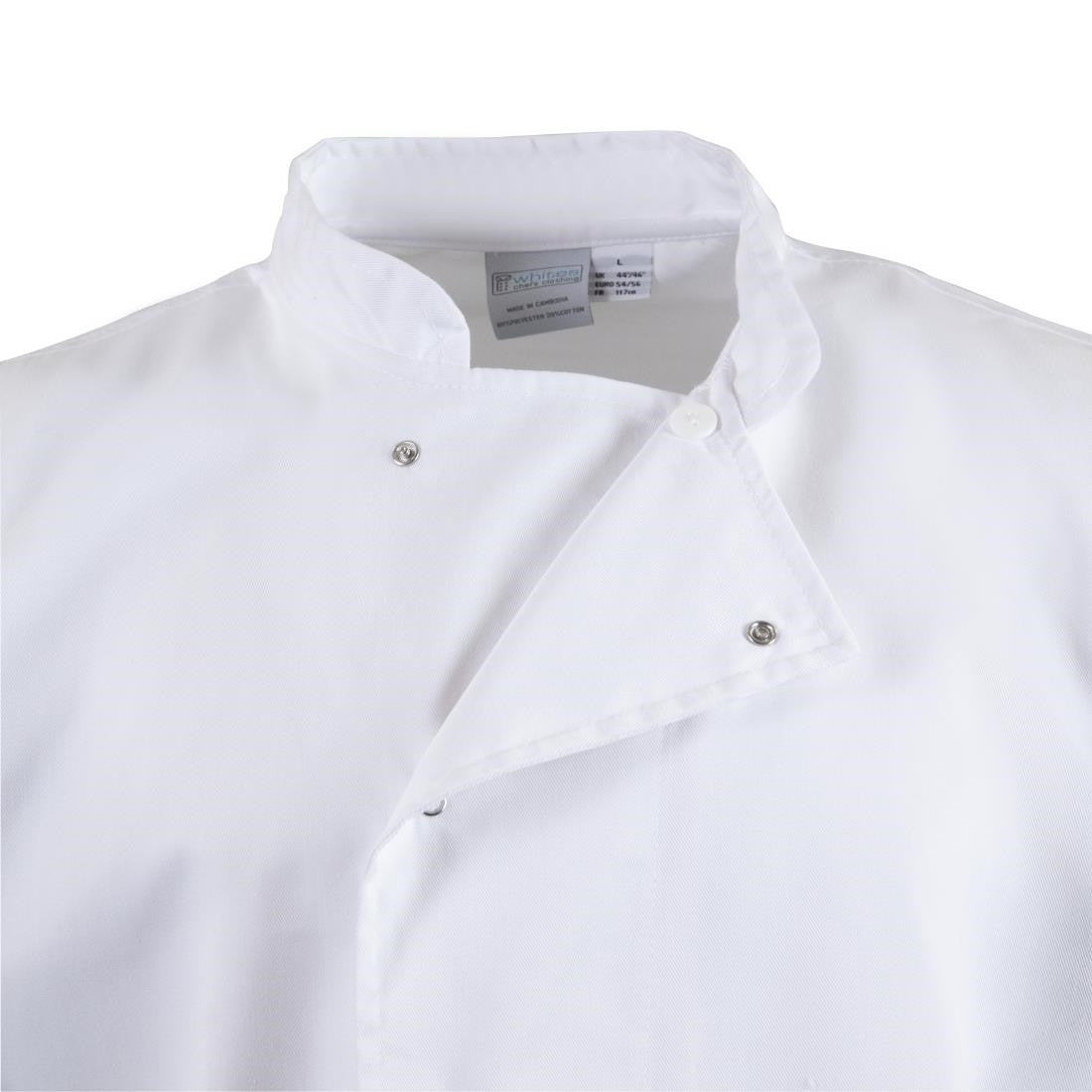Whites Nevada Unisex Chefs Jacket Short Sleeve Black and White XL A928-XL