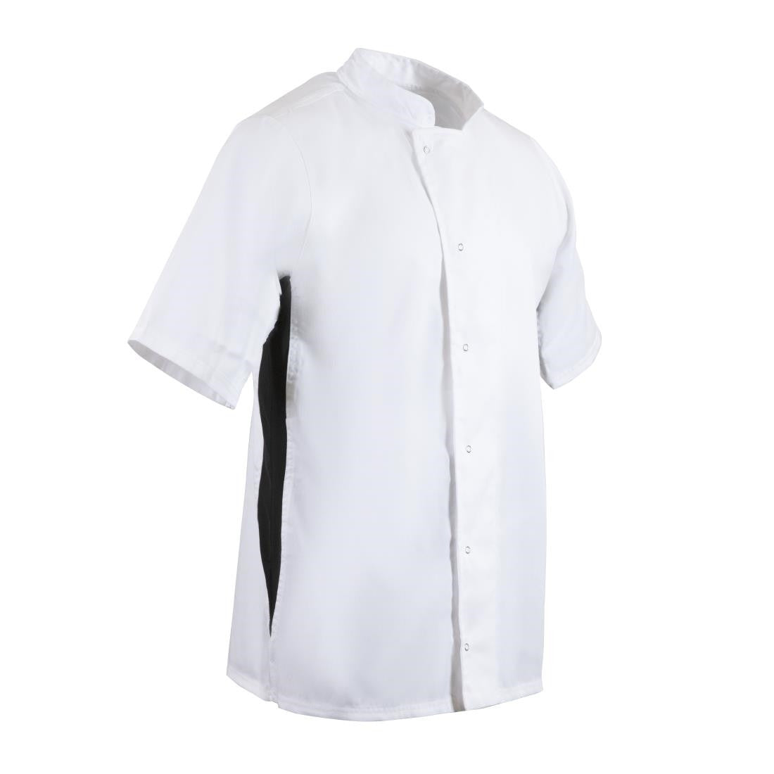 Whites Nevada Unisex Chefs Jacket Short Sleeve Black and White S A928-S