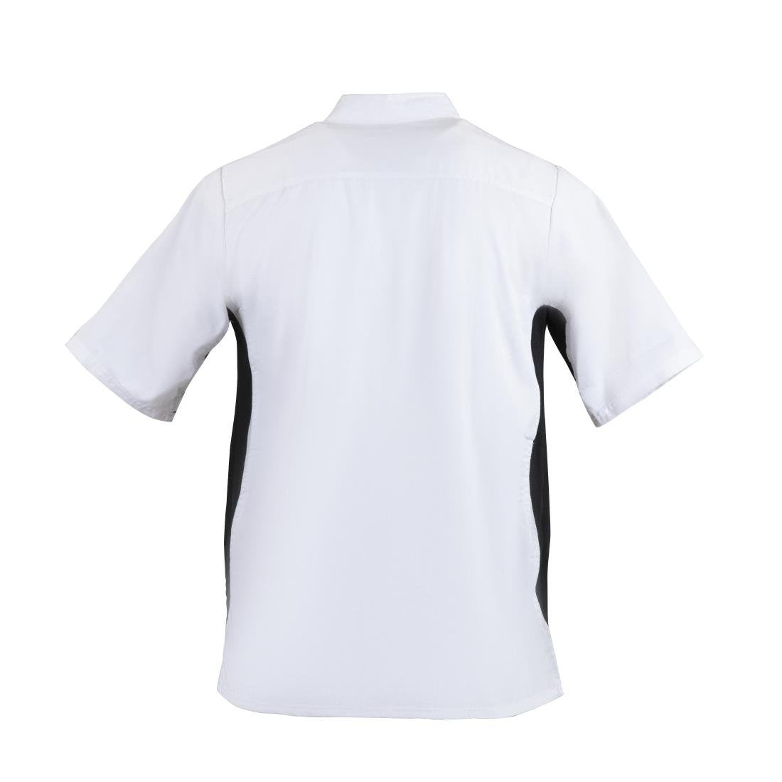 Whites Nevada Unisex Chefs Jacket Short Sleeve Black and White XS A928-XS