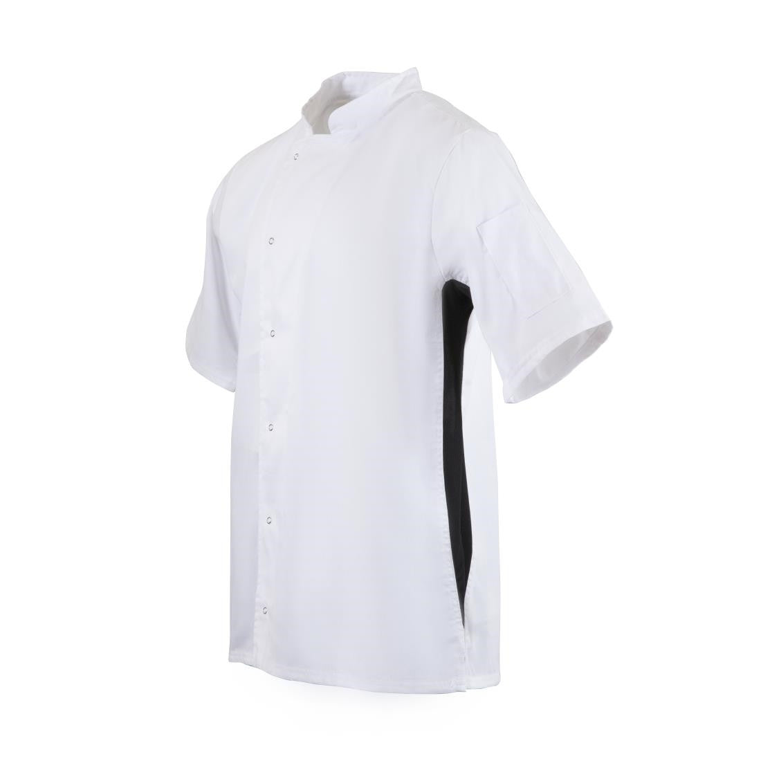 Whites Nevada Unisex Chefs Jacket Short Sleeve Black and White M A928-M