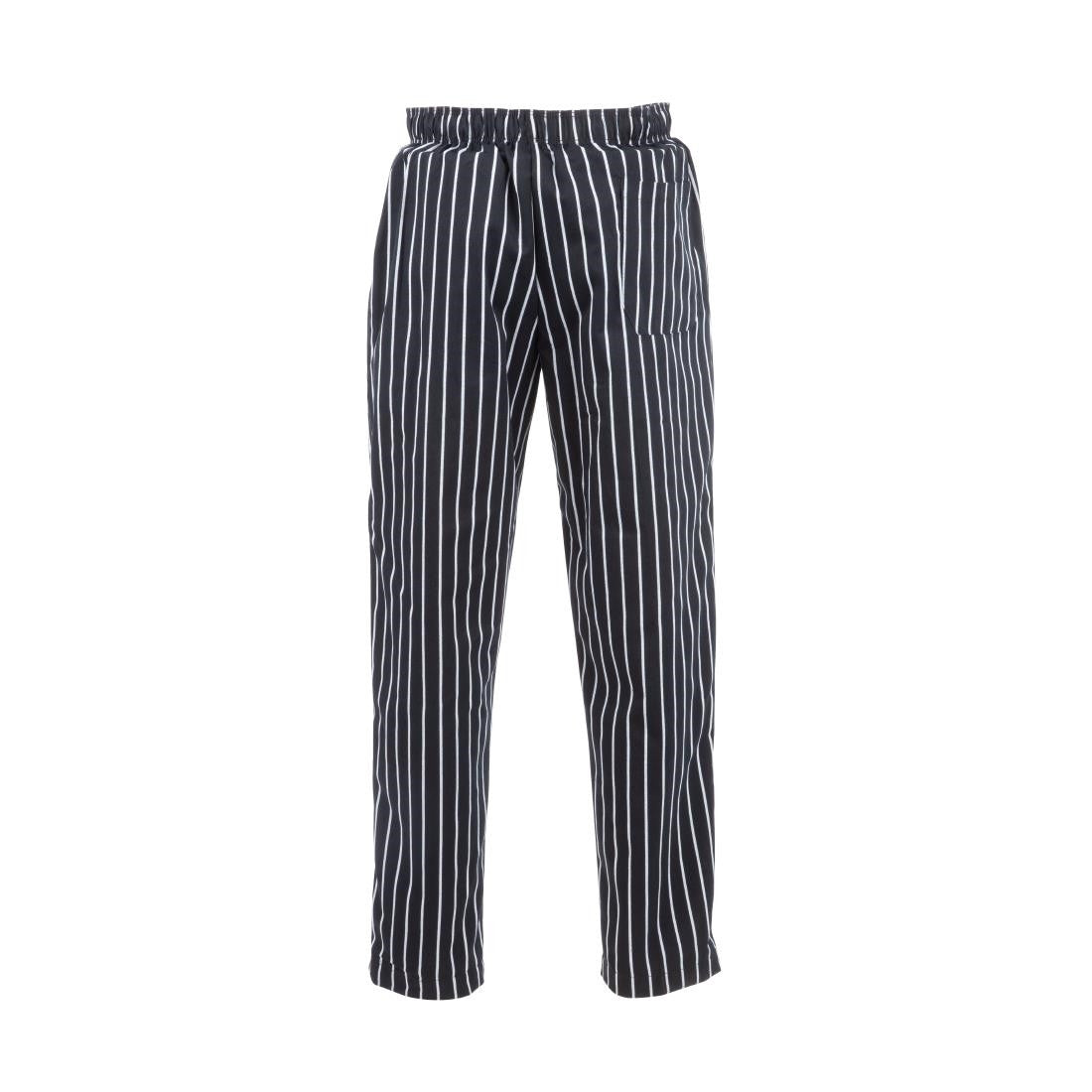 Chef Works Designer Baggy Pant Black and White Striped XS A940-XS