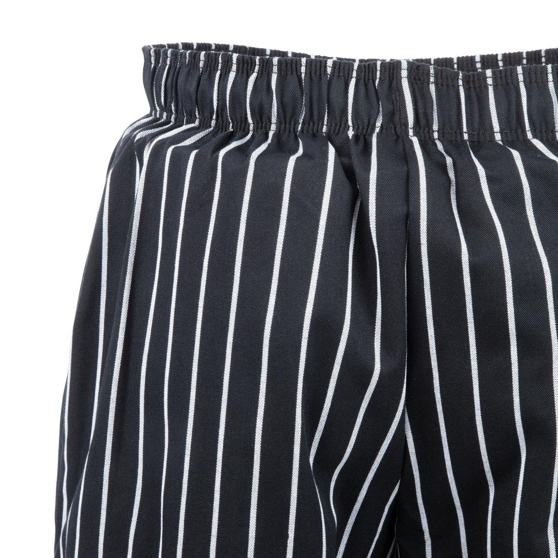 Chef Works Designer Baggy Pant Black and White Striped XS A940-XS