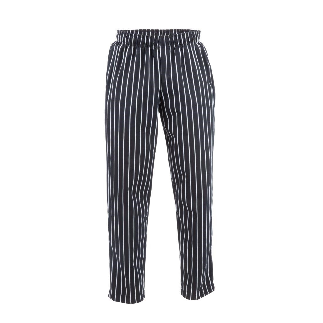 Chef Works Designer Baggy Pant Black and White Striped S A940-S