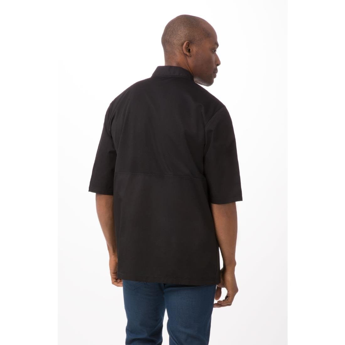 Chefs Works Montreal Cool Vent Unisex Short Sleeve Chefs Jacket Black L B054-L