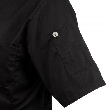 Chefs Works Montreal Cool Vent Unisex Short Sleeve Chefs Jacket Black XL B054-XL