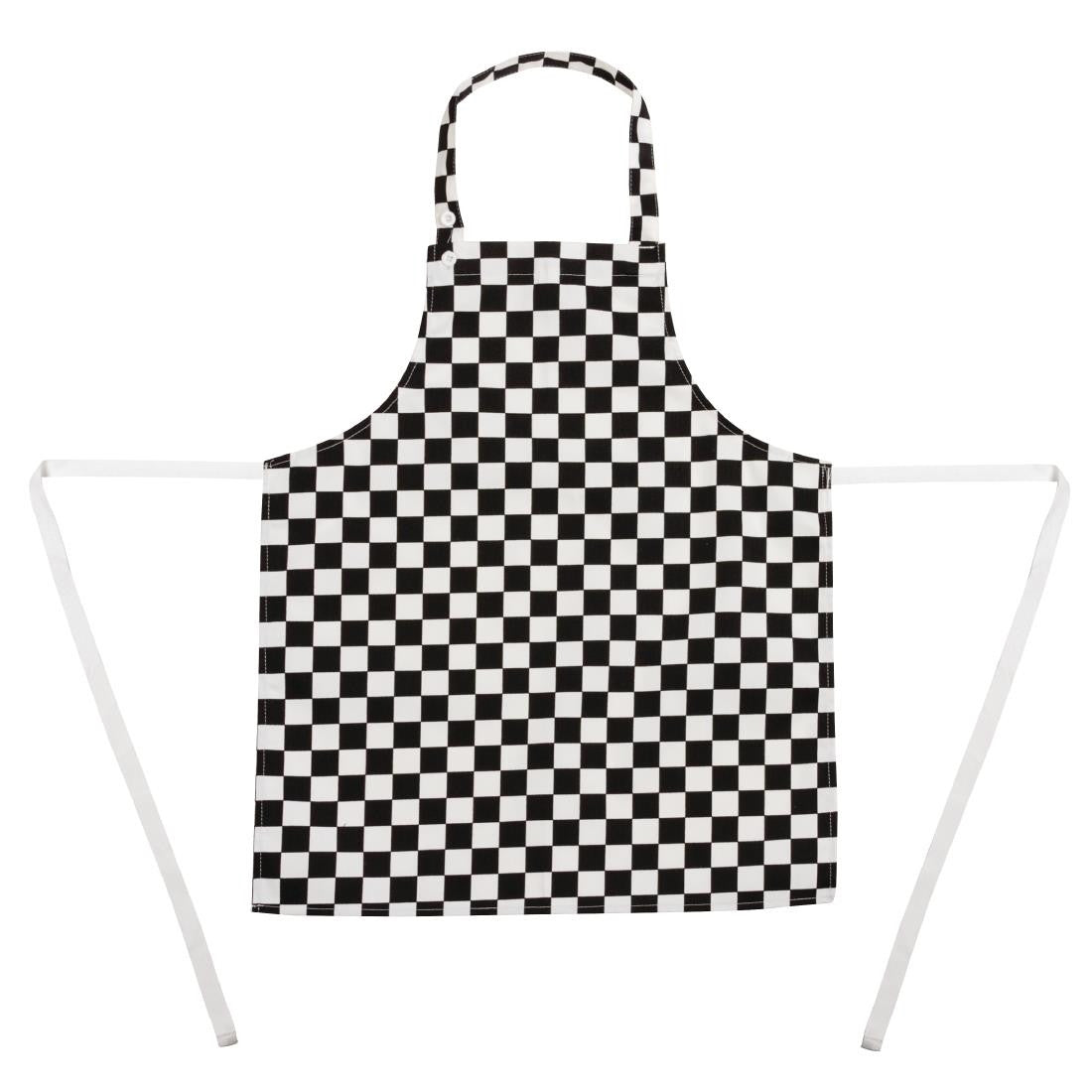 Whites Childrens Bib Apron Big Black and White Check B357