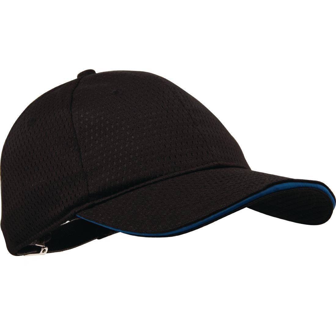 Chef Works Cool Vent Baseball Cap Black with Blue B171