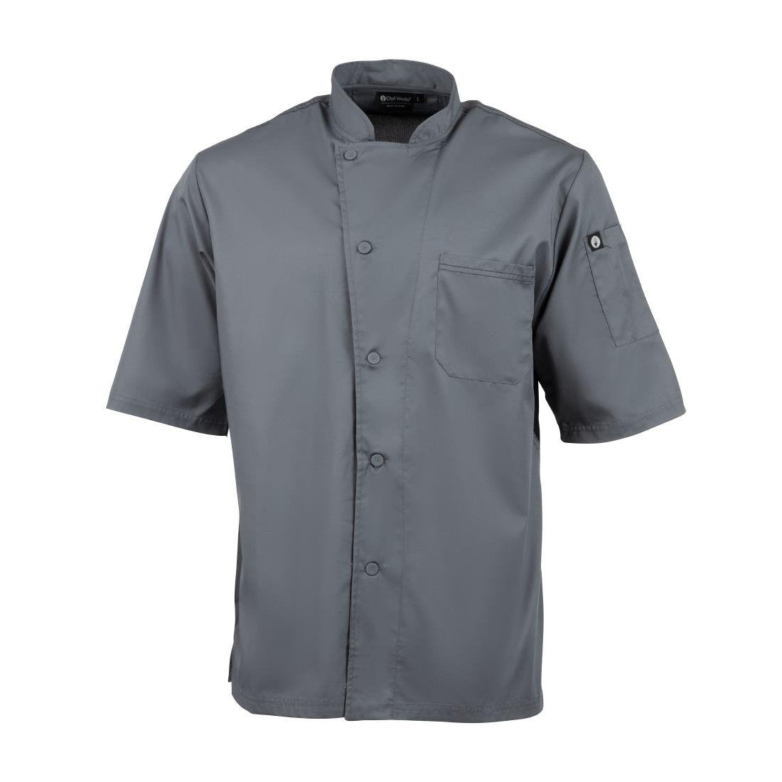 Chef Works Valais Signature Series Unisex Chefs Jacket Grey XL B185-XL