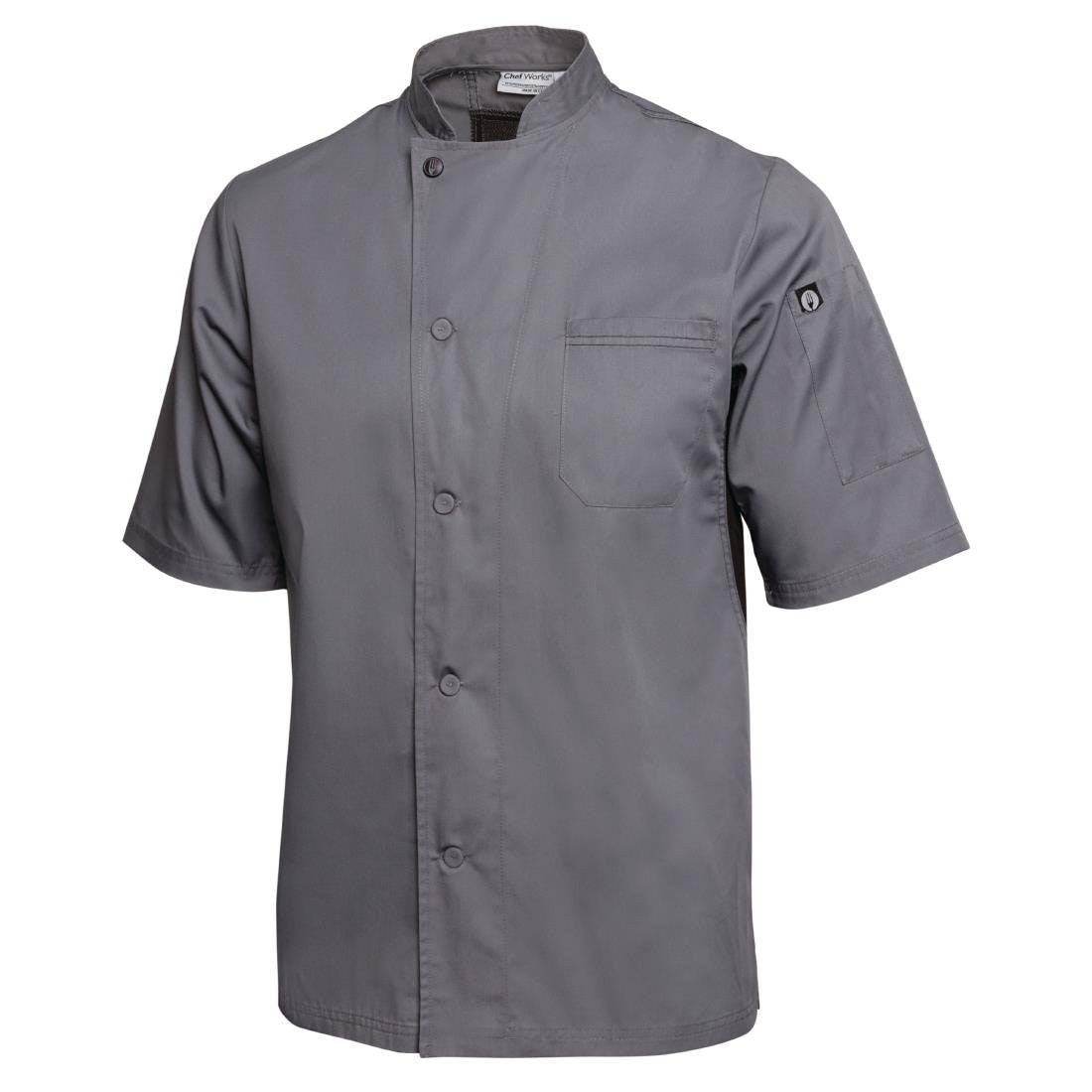 Chef Works Valais Signature Series Unisex Chefs Jacket Grey XL B185-XL