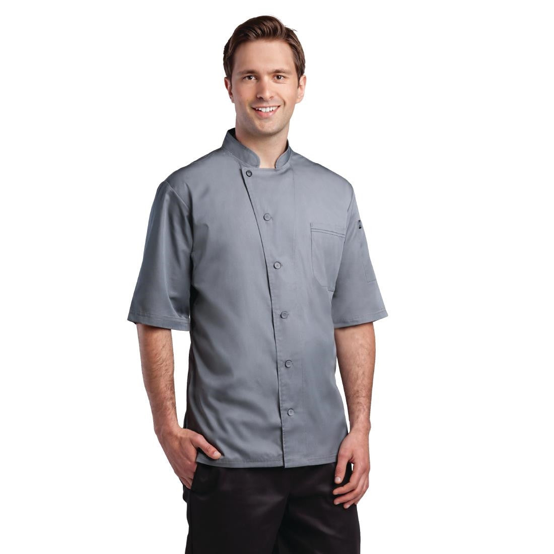 Chef Works Valais Signature Series Unisex Chefs Jacket Grey M B185-M