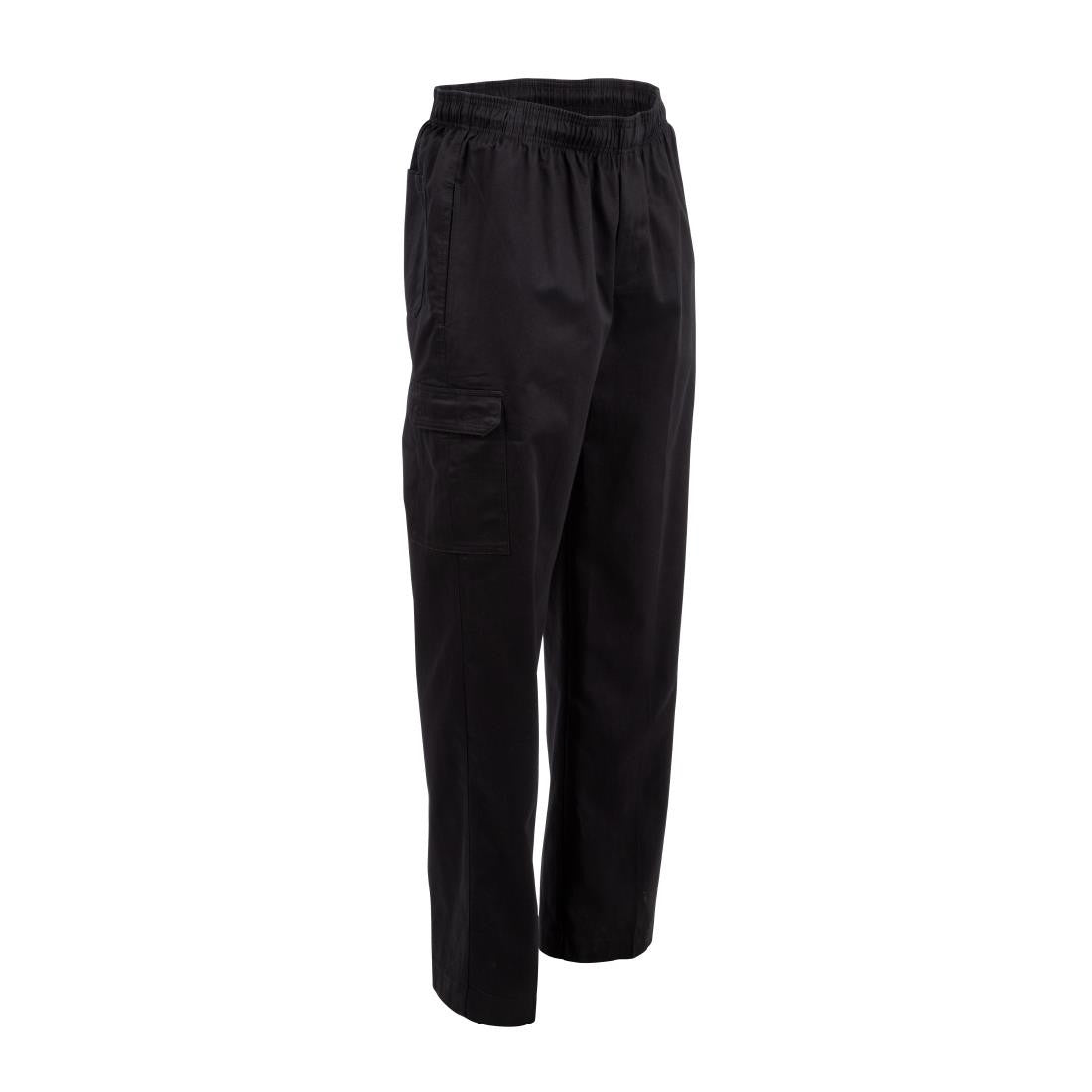 Chef Works Unisex Slim Fit Cargo Chefs Trousers Black M B222-M