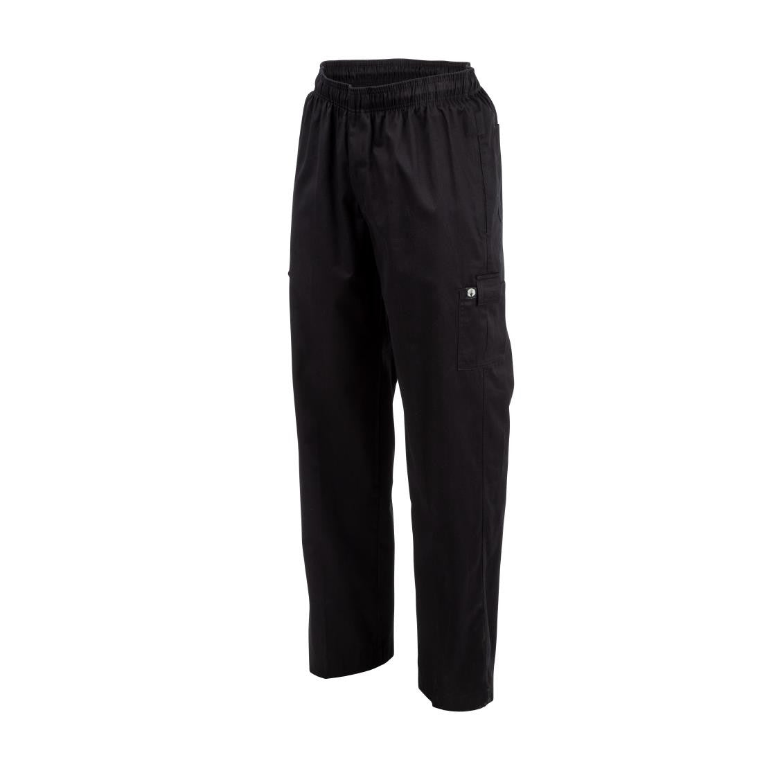Chef Works Unisex Slim Fit Cargo Chefs Trousers Black S B222-S