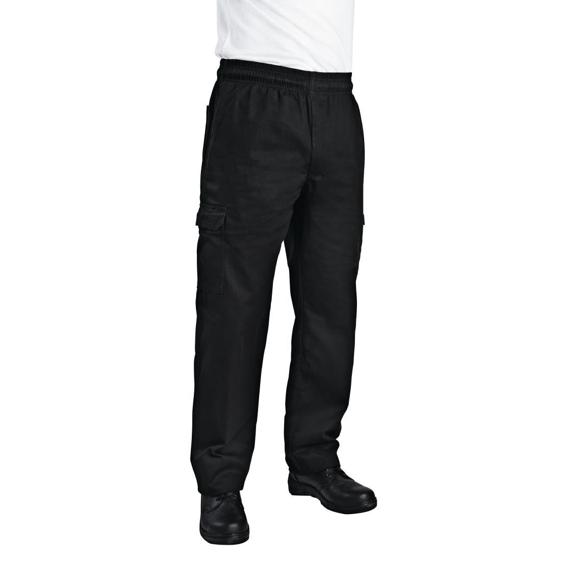 Chef Works Unisex Slim Fit Cargo Chefs Trousers Black M B222-M
