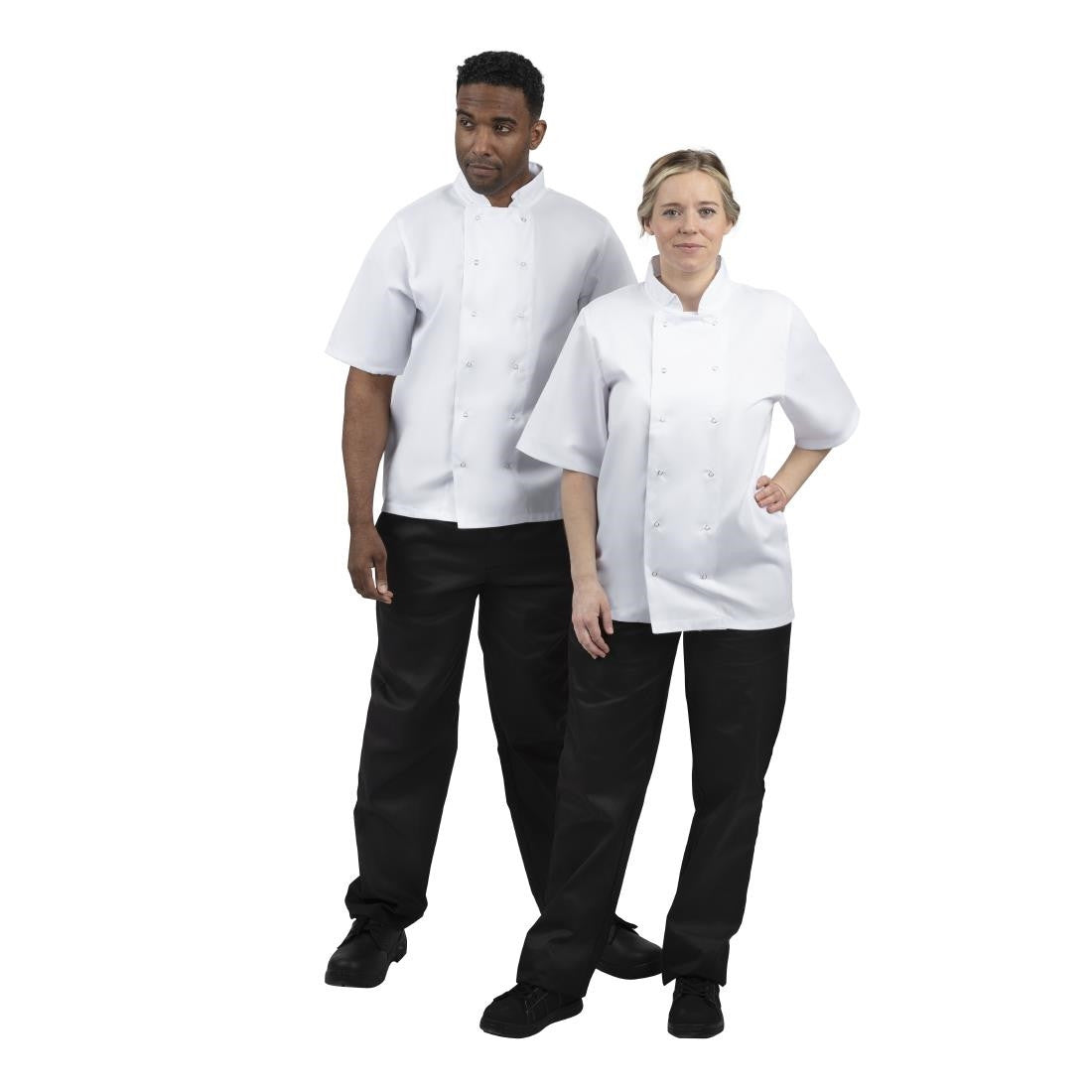 Whites Boston Unisex Short Sleeve Chefs Jacket White M B250-M