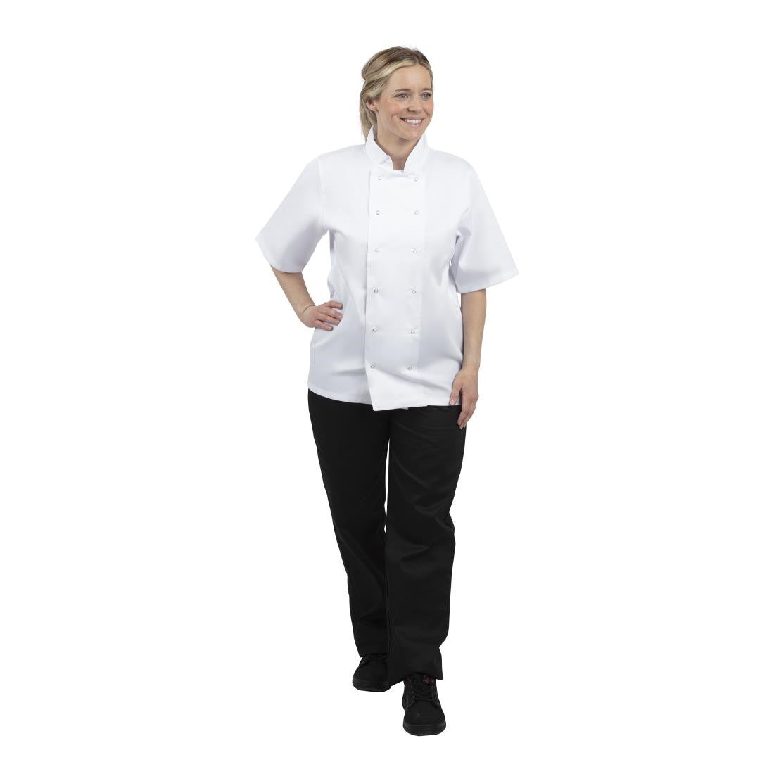 Whites Boston Unisex Short Sleeve Chefs Jacket White XS B250-XS