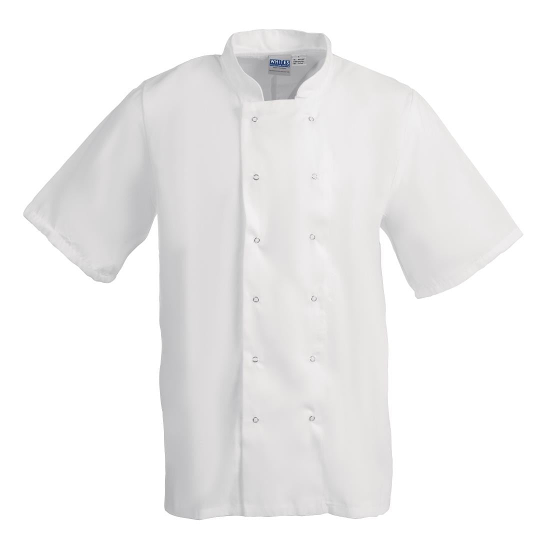 Whites Boston Unisex Short Sleeve Chefs Jacket White M B250-M