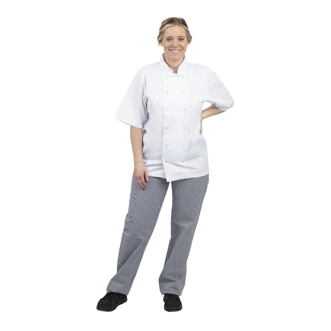 Whites Unisex Vegas Chefs Trousers Small Blue and White Check S B311-S