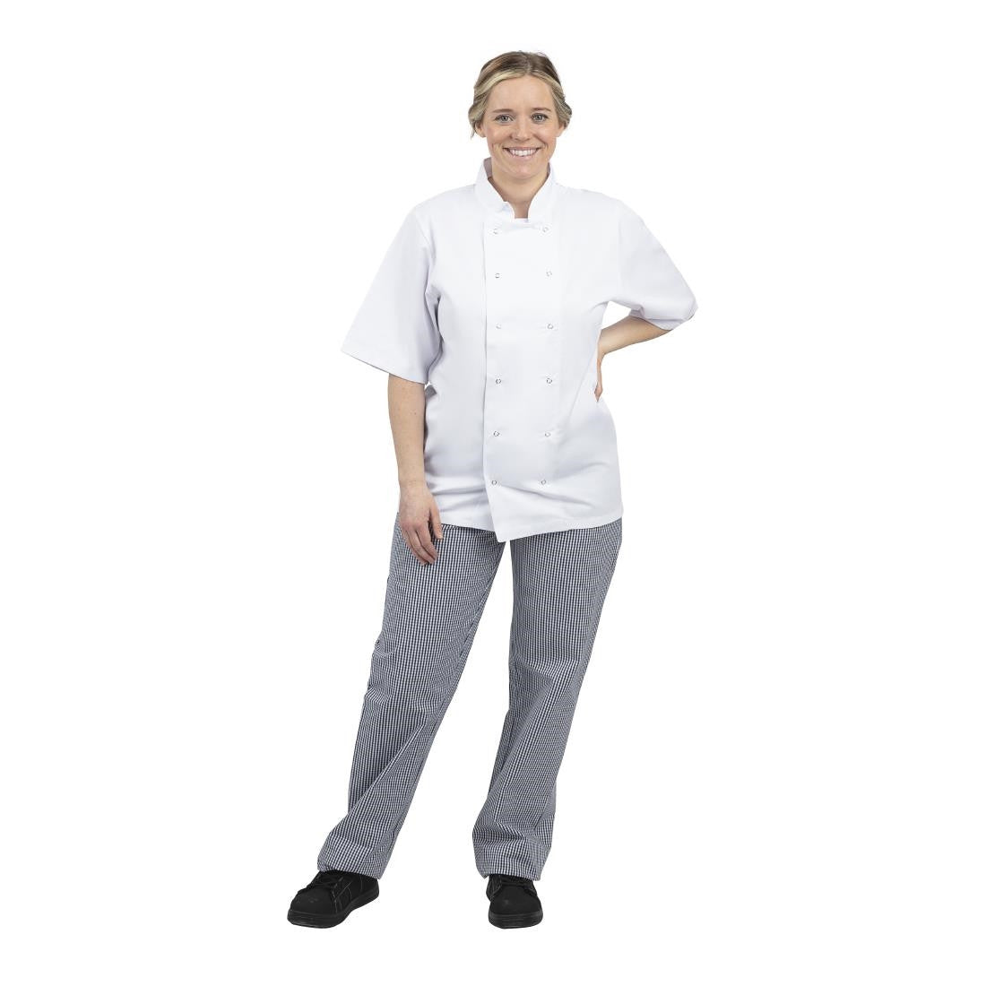 Whites Unisex Vegas Chefs Trousers Small Blue and White Check M B311-M
