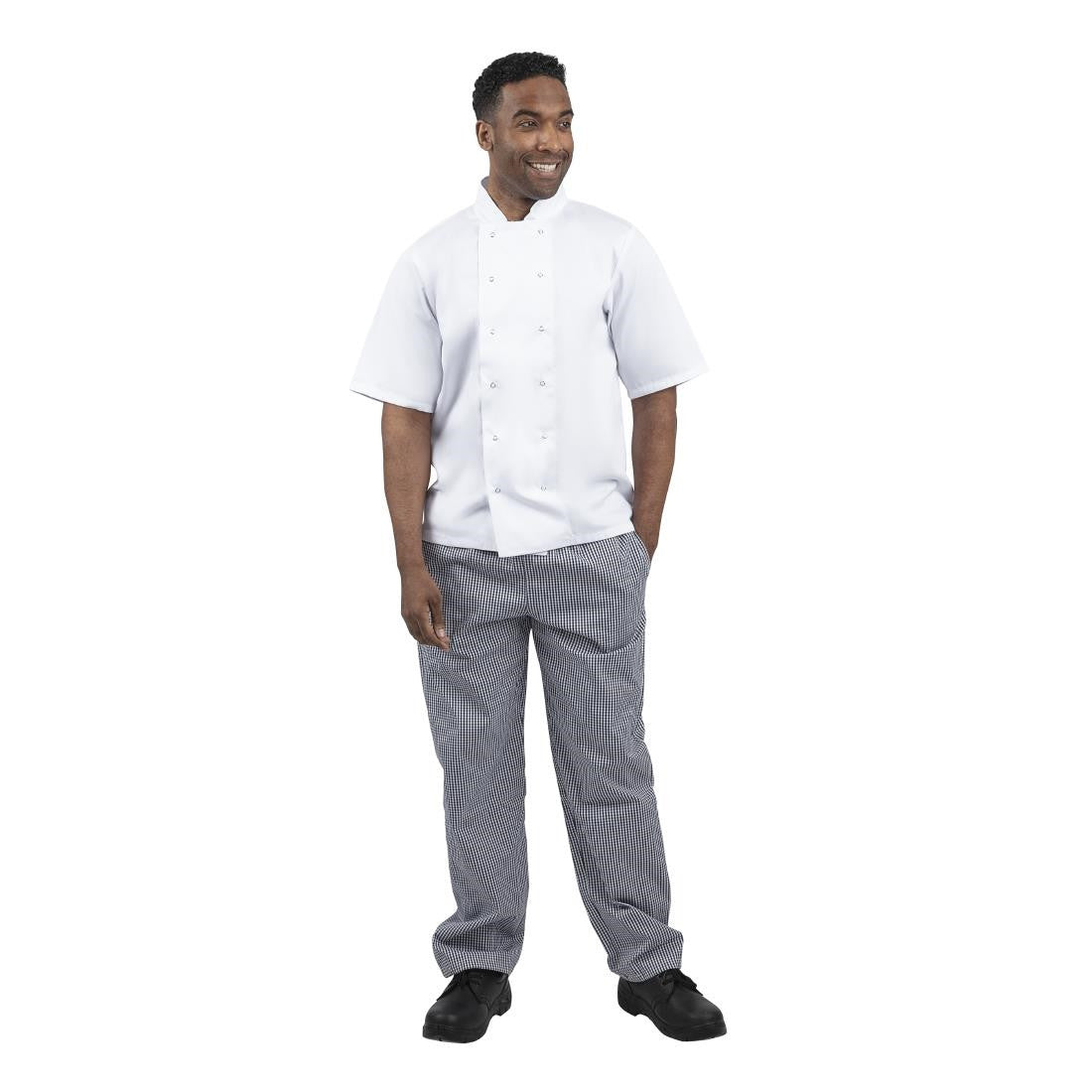 Whites Unisex Vegas Chefs Trousers Small Blue and White Check M B311-M