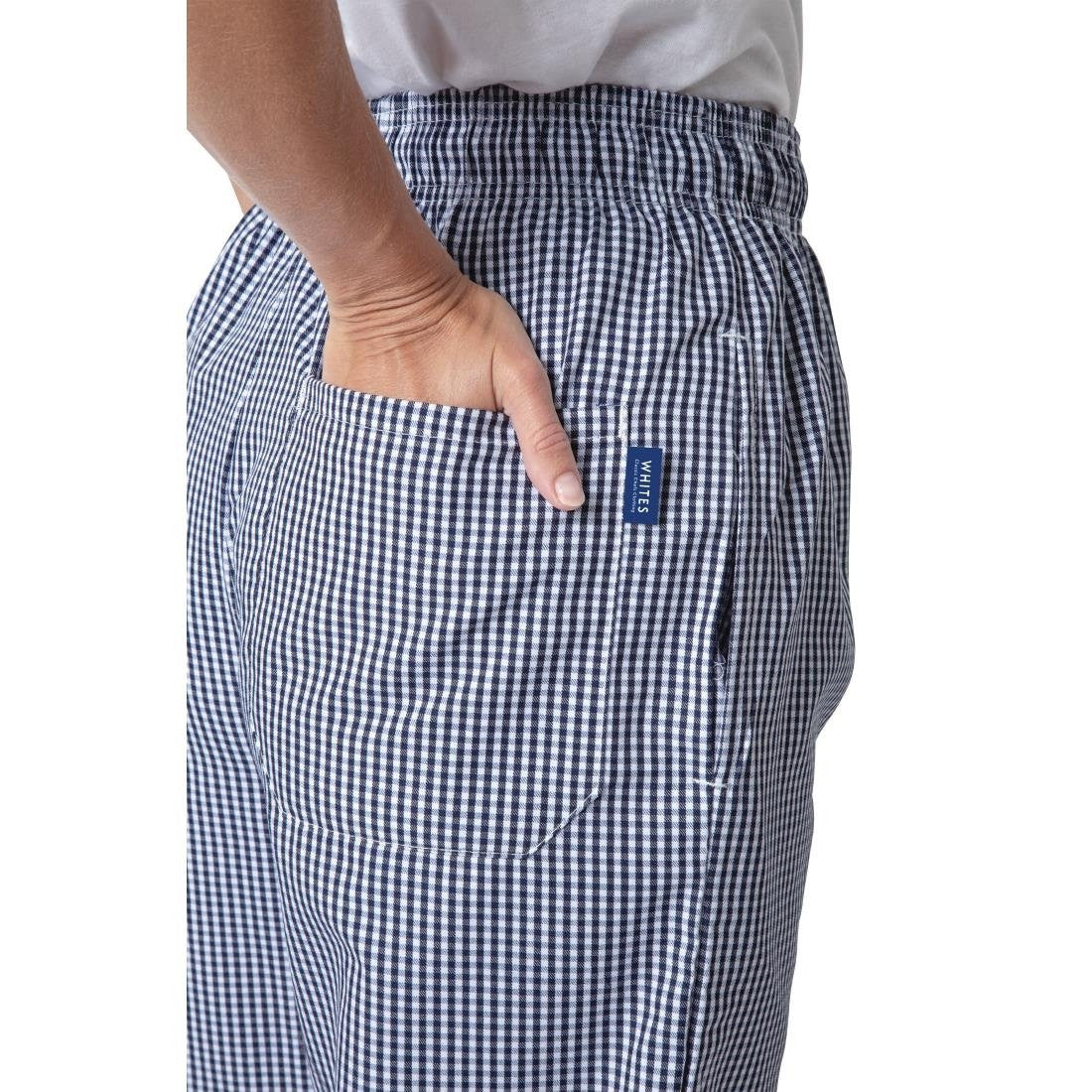 Whites Unisex Vegas Chefs Trousers Small Blue and White Check XS B311-XS