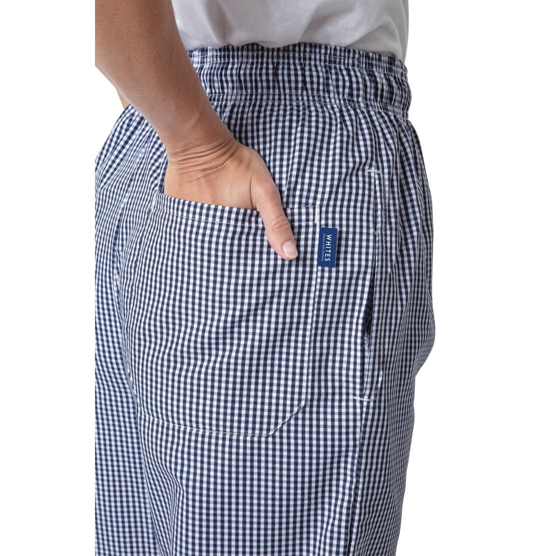 Whites Unisex Vegas Chefs Trousers Small Blue and White Check XL B311-XL