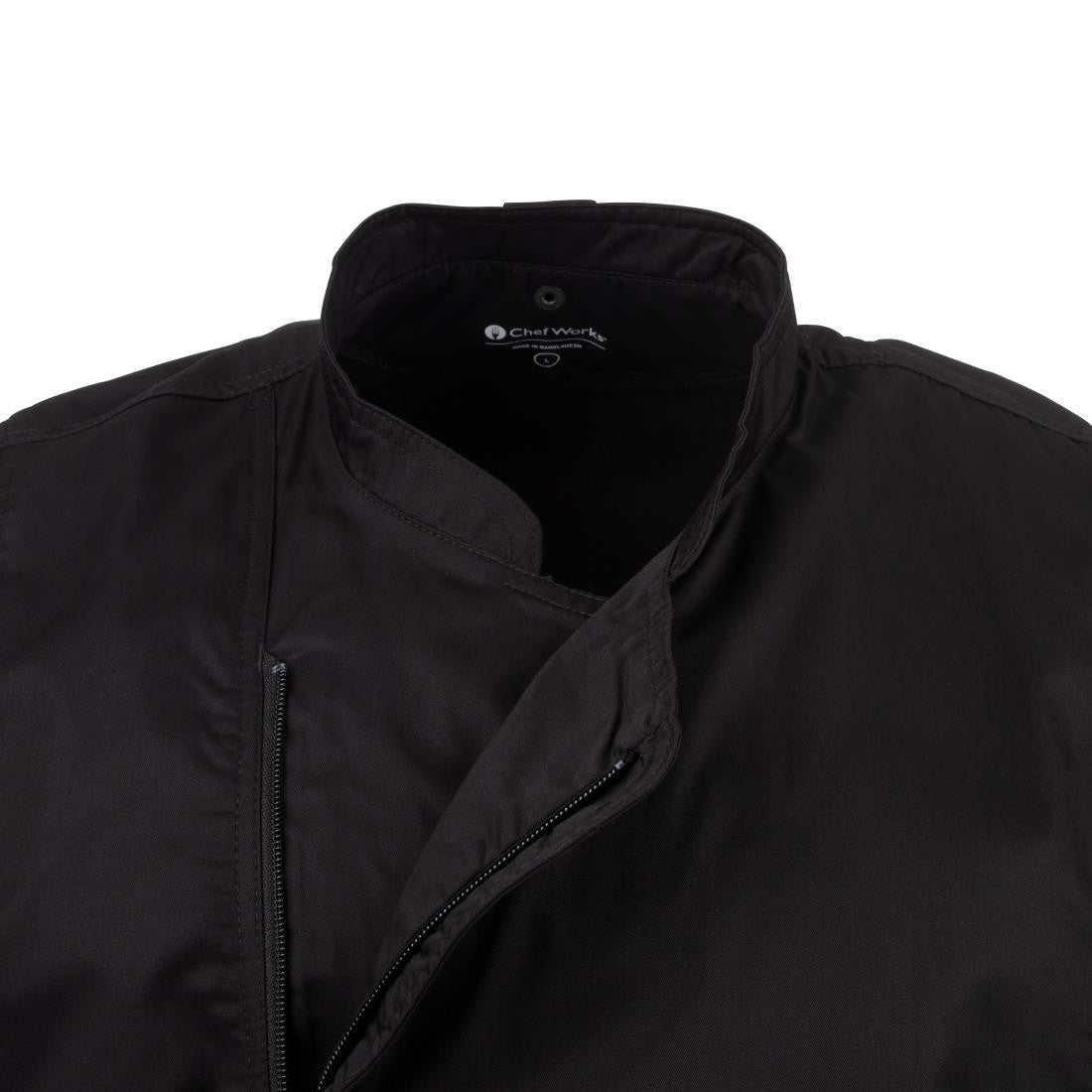 Chef Works Springfield Zipper Mens Chefs Jacket Black M B472-M