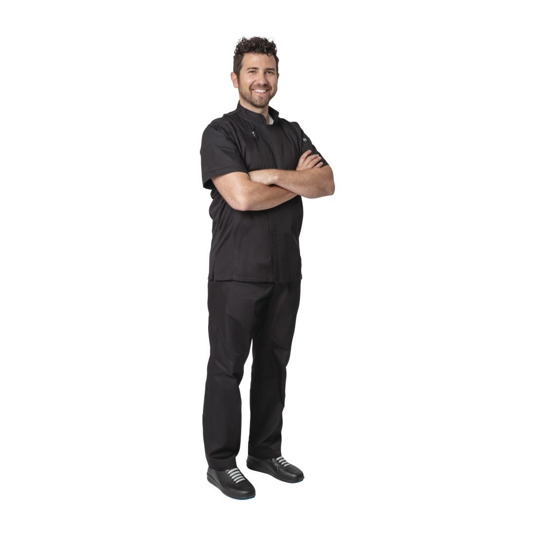 Chef Works Springfield Zipper Mens Chefs Jacket Black M B472-M