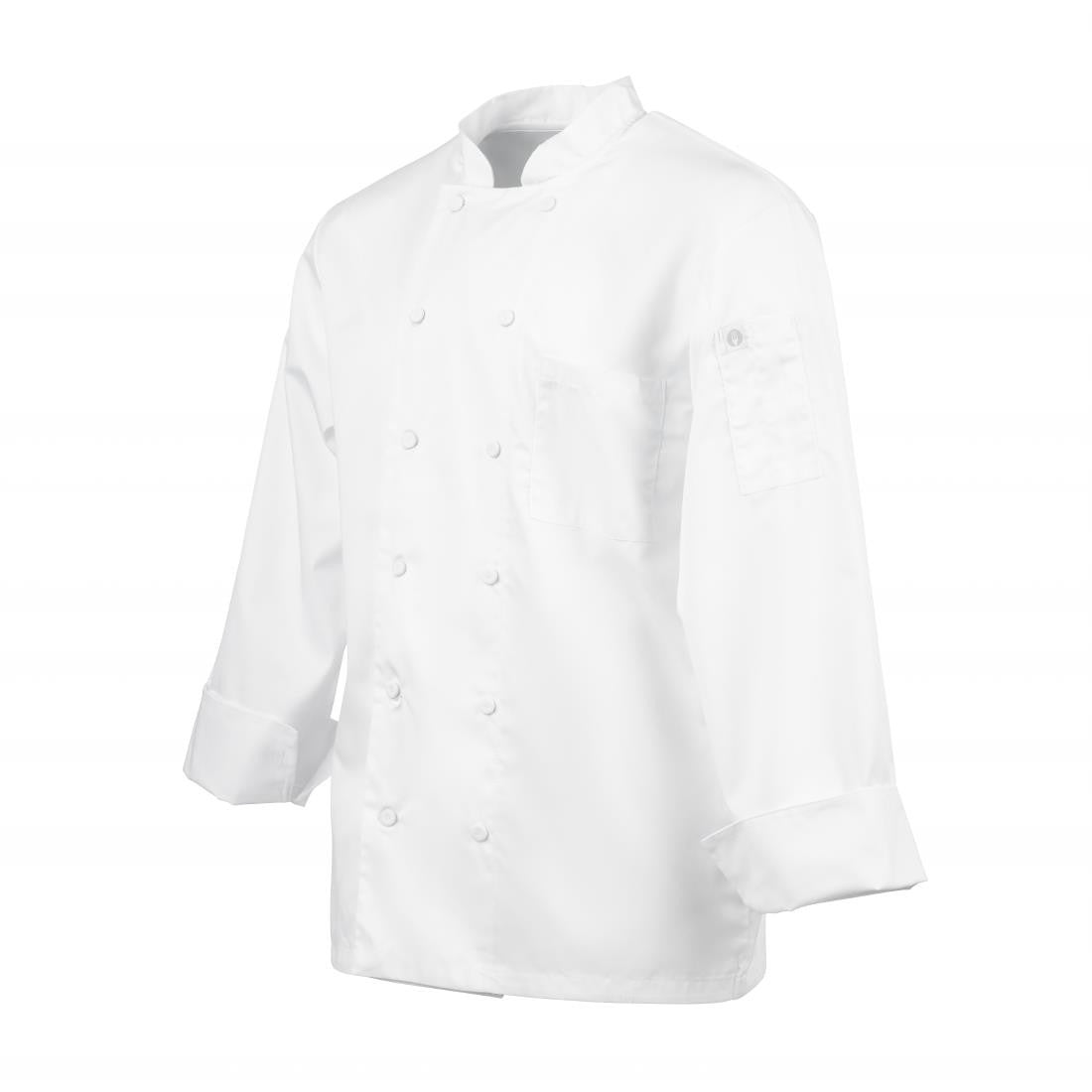 Chef Works Calgary Long Sleeve Cool Vent Unisex Chefs Jacket White L B649-L