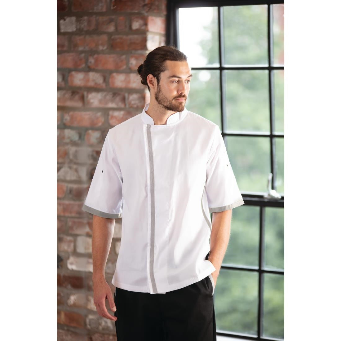 Southside Unisex Chefs Jacket Short Sleeve White XS B998-XS