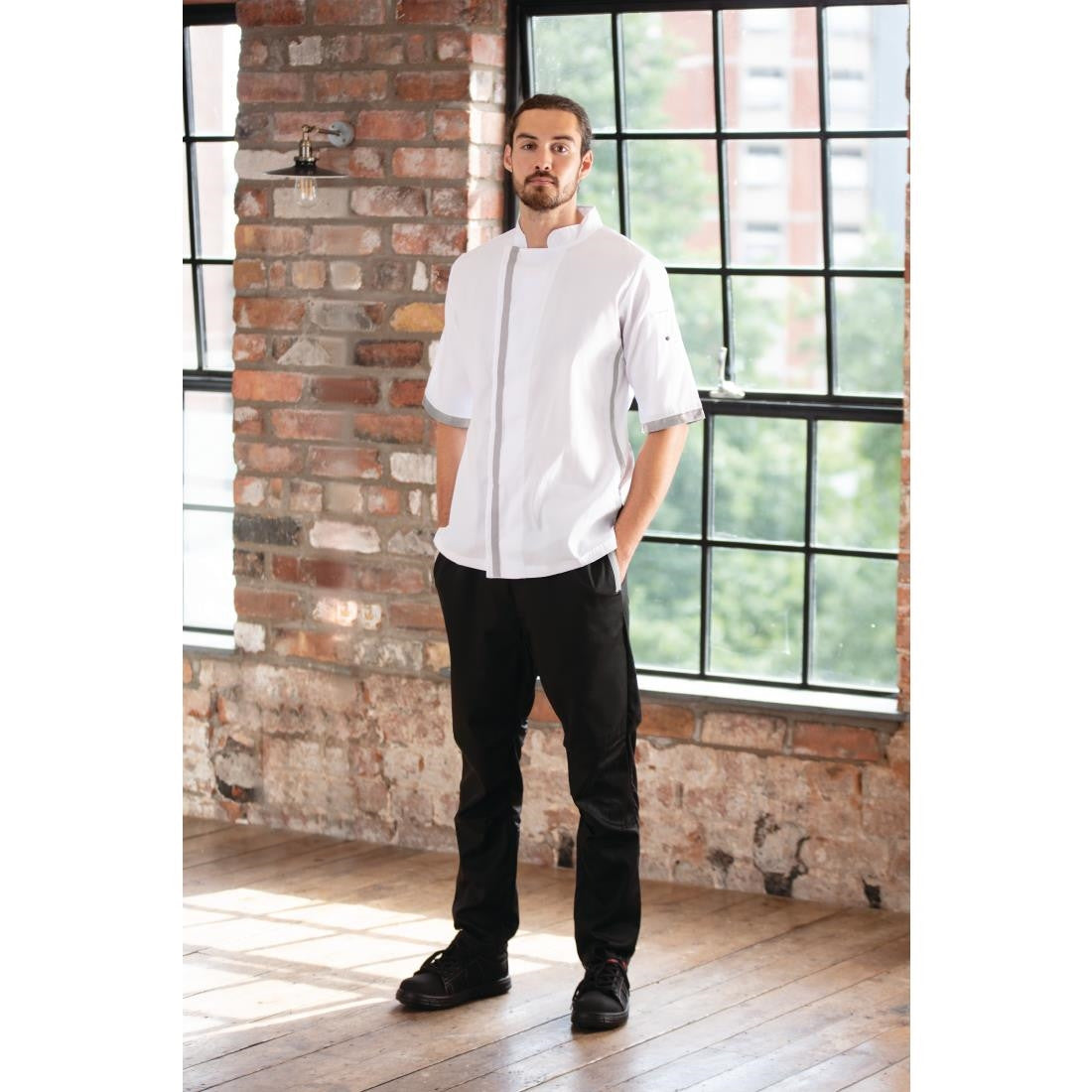Southside Unisex Chefs Jacket Short Sleeve White XS B998-XS