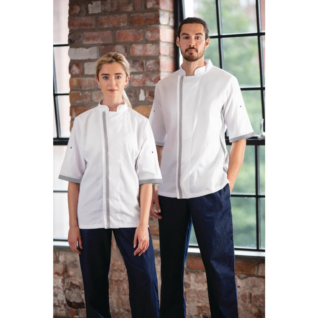 Southside Unisex Chefs Jacket Short Sleeve White 2XL B998-XXL
