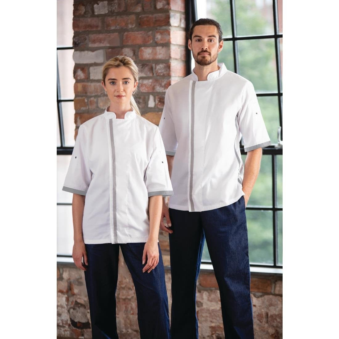 Southside Unisex Chefs Jacket Short Sleeve White M B998-M