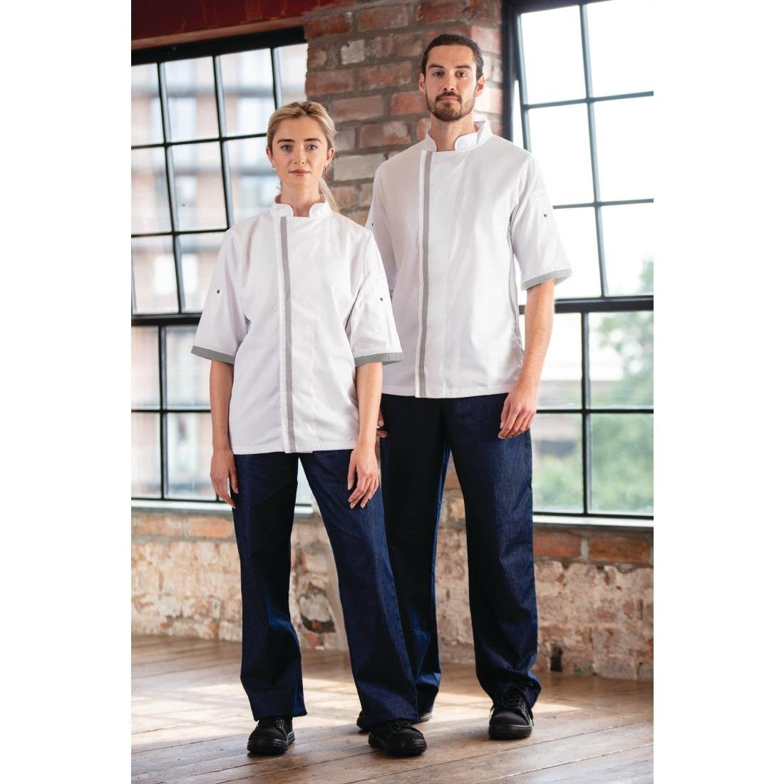 Southside Unisex Chefs Jacket Short Sleeve White XS B998-XS
