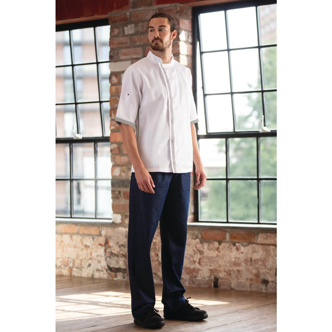 Southside Unisex Chefs Jacket Short Sleeve White XS B998-XS