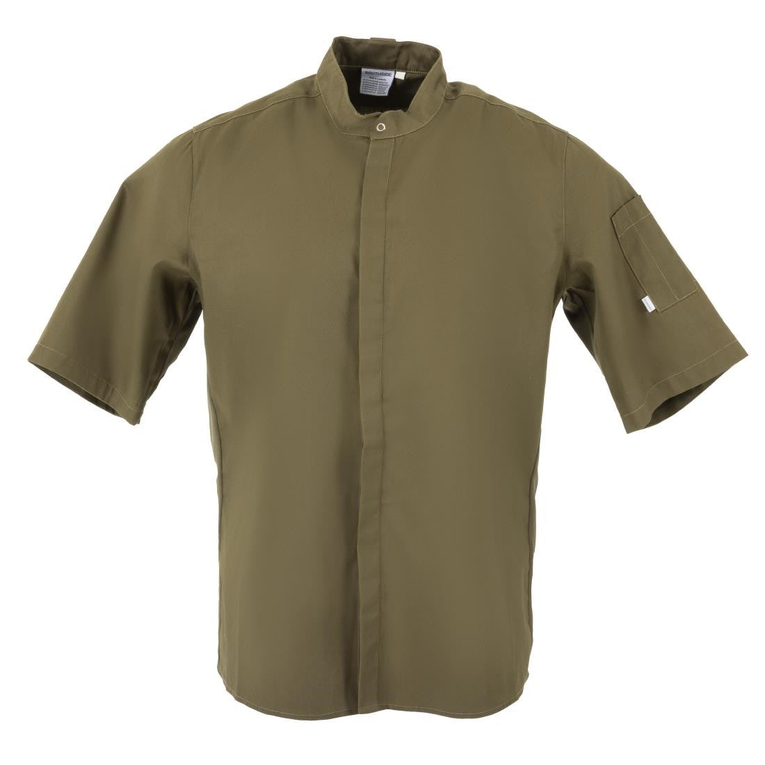 Southside Band Collar Chef Jacket Khaki Size M BA001-M