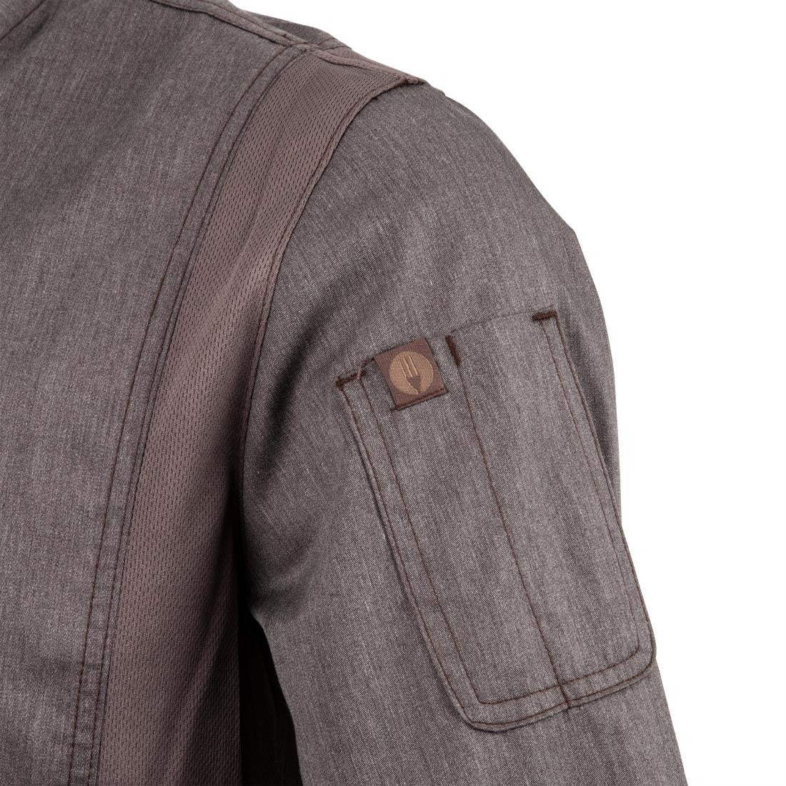 Chef Works Hartford Lightweight L/S Zipper Coat Graphite Size L BB263-L