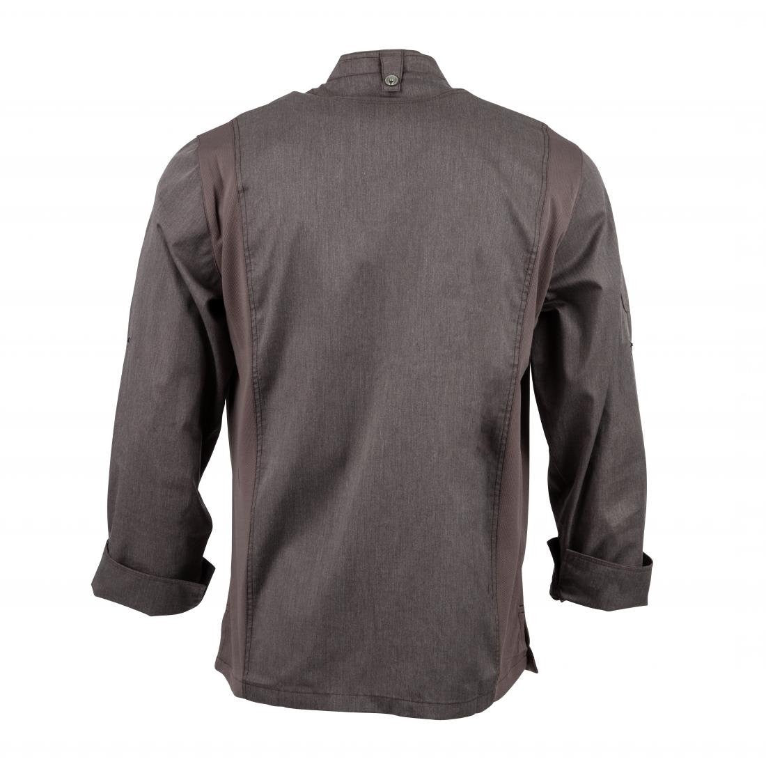 Chef Works Hartford Lightweight L/S Zipper Coat Graphite Size XS BB263-XS