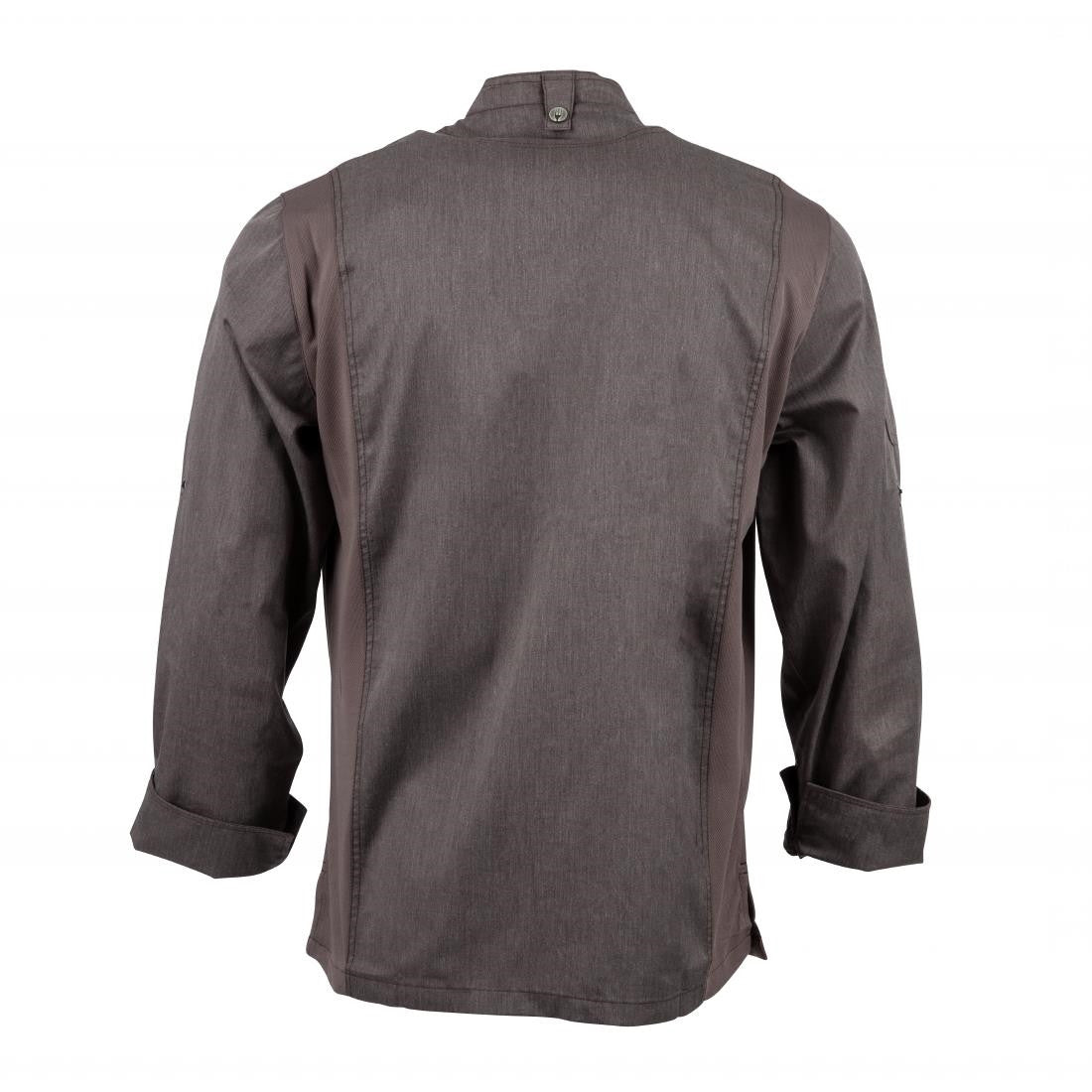 Chef Works Hartford Lightweight L/S Zipper Coat Graphite Size M BB263-M