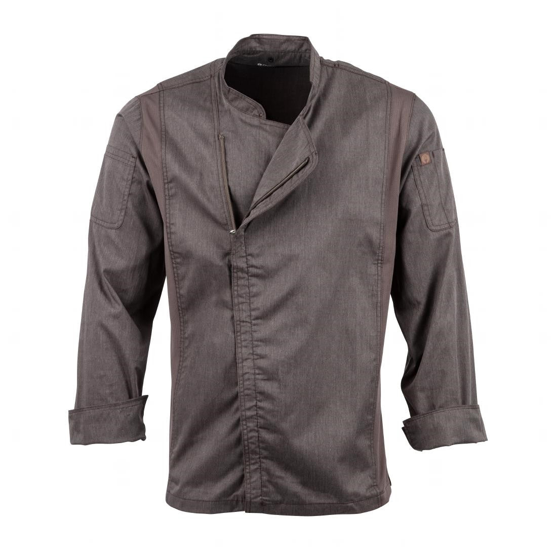 Chef Works Hartford Lightweight L/S Zipper Coat Graphite Size L BB263-L
