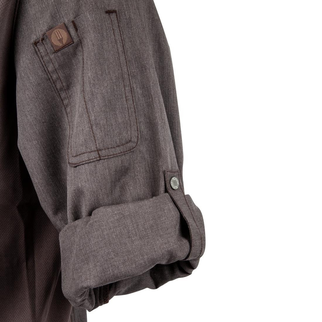 Chef Works Hartford Lightweight L/S Zipper Coat Graphite Size XS BB263-XS