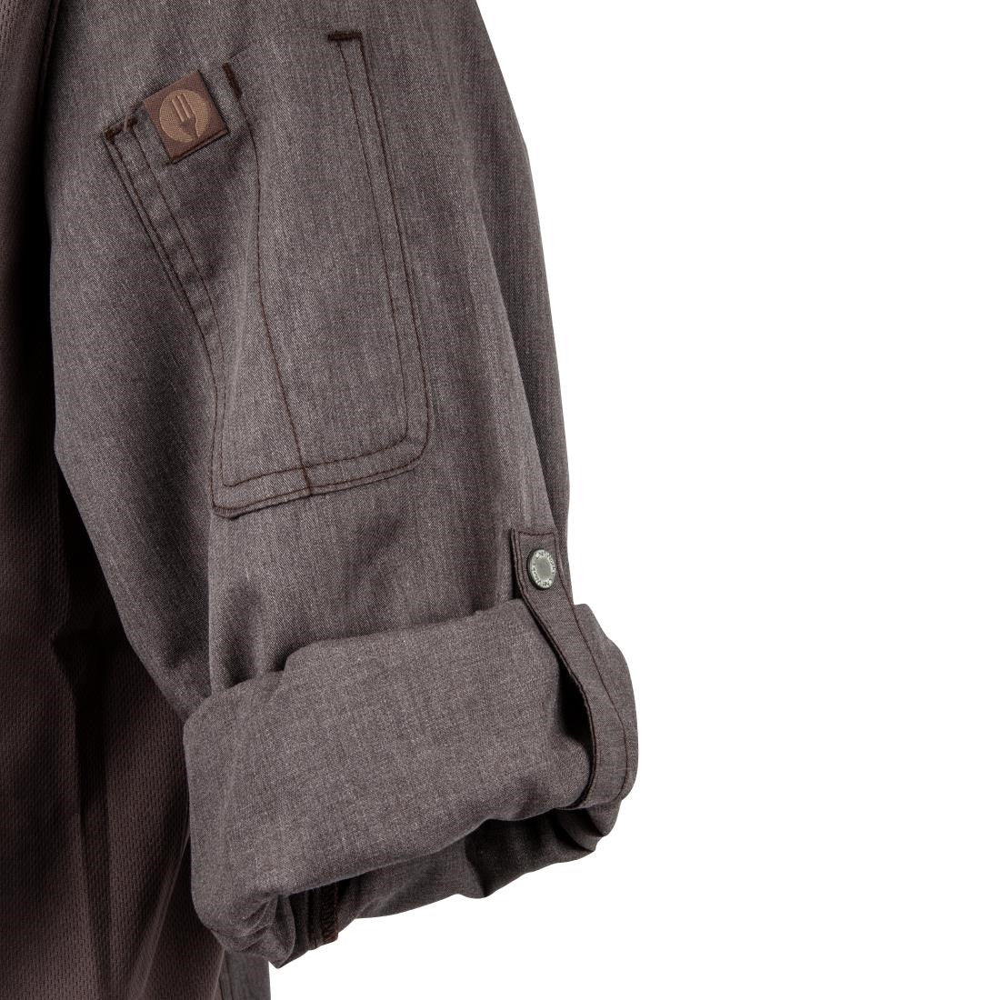 Chef Works Hartford Lightweight L/S Zipper Coat Graphite Size L BB263-L