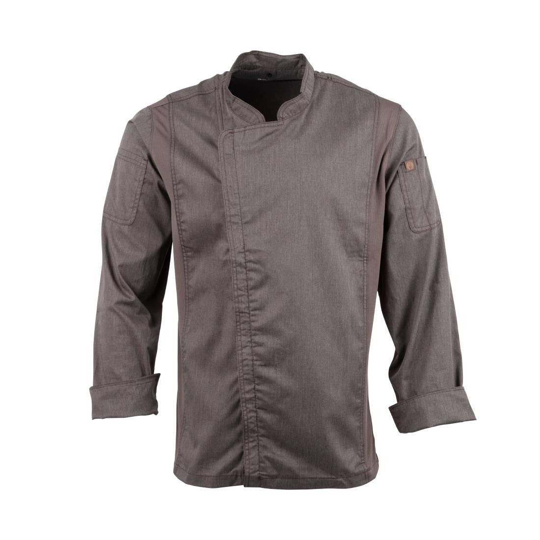 Chef Works Hartford Lightweight L/S Zipper Coat Graphite Size S BB263-S