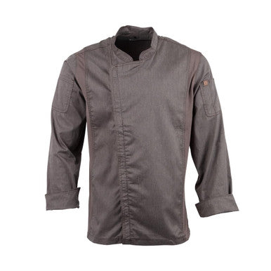 Chef Works Hartford Lightweight L/S Zipper Coat Graphite Size XL BB263-XL