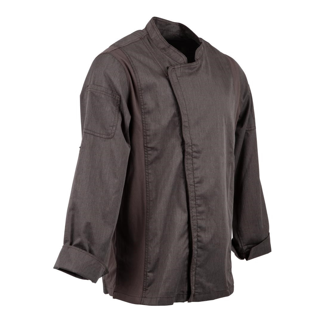 Chef Works Hartford Lightweight L/S Zipper Coat Graphite Size M BB263-M