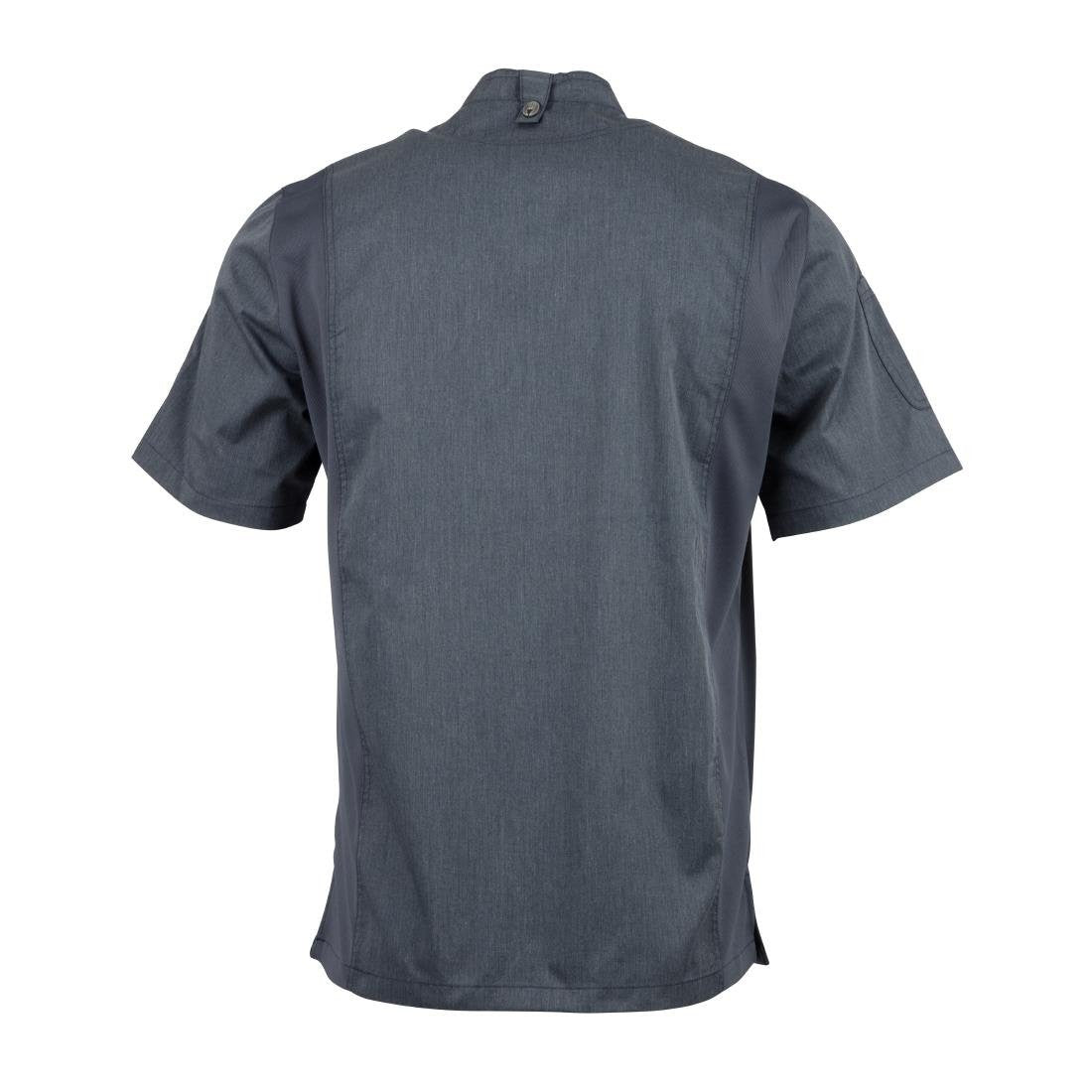 Chef Works Unisex Springfield Lightweight Short Sleeve Zipper Coat Ink Blue Size XS BB267-XS