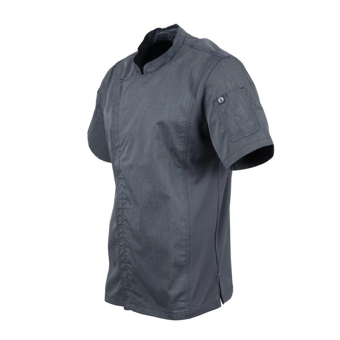 Chef Works Unisex Springfield Lightweight Short Sleeve Zipper Coat Ink Blue Size XS BB267-XS